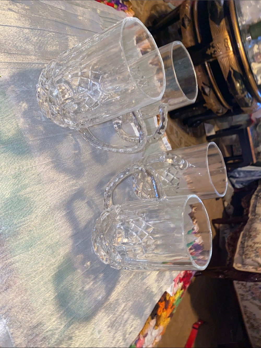 Vintage Lead Crystal Beer Mug (4) Heavy Made In Yugoslavia Heavy Glass 1986